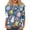 Blue, variant on Easter Day Shirts for Women 3/4 Sleeve Rabbit Printed Blouse Summer Stretchy Shirts Funny Top Green 5XL