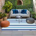 thumbnail image 2 of Blue Striped Outdoor Rug for Patio/Deck/Porch, Non-Slip Large Area Rug 3 x 5 Ft, Navy Ombre Sky White Geometric Ocean Indoor Outdoor Rugs Washable Area Rugs, Reversible Camping Rug Carpet Runner, 2 of 8