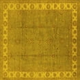 thumbnail image 1 of Ahgly Company Machine Washable Indoor Square Oriental Yellow Traditional Area Rugs, 4' Square, 1 of 4