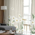 thumbnail image 4 of Spring Floral Daisy Sheer Curtains 84 Inches Long 2 Panels Set, Window Sheer Curtains for Living Room/Bedroom, Flower Burlap Texture Light Filtering Rod Pocket Curtain 52'' x 84'' x 2, 4 of 7
