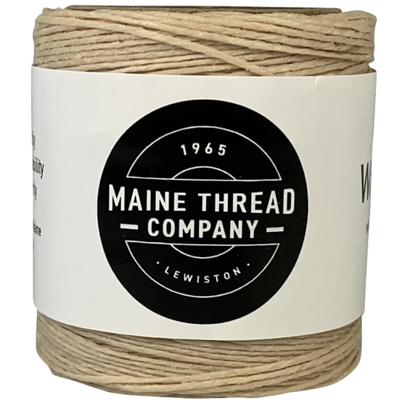 Maine Thread 0.035" Waxed Poly Cord 3 Ply - Natural