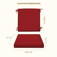 thumbnail image 6 of Textured Solid Imperial Red Midback Dining Chair Cushion, 6 of 8