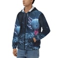 thumbnail image 3 of Wukai Heart Axolotl Print Men's Zip-Up Hoodie,Fleece Full-Zip Hoodie for Men, Hooded Sweatshirt-X-Large, 3 of 5