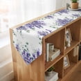 thumbnail image 4 of Eucalyptus Lavender Table Runner Linen Burlap Table Runner 70 Inches Long Botanical Watercolor Flowers Leaves Dresser Scarves for Kitchen Island Coffee Dining Party Wedding Holiday Decor 13"x70", 4 of 8