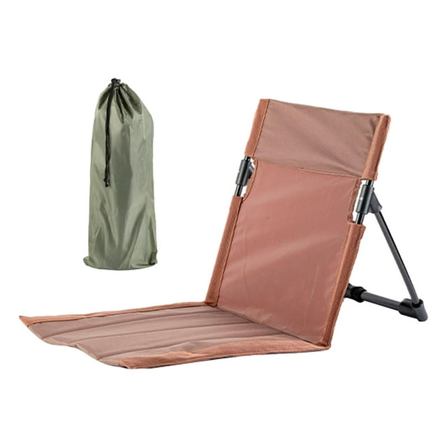 koolsoo Chaise de Plage avec Support Dorsal Chaise de Sol pour Bronzage Randonnée tube en Aluminium Marron