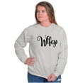 thumbnail image 4 of Hubby Wifey Cute Matching Couple Set Women Crewneck Sweatshirt Brisco Brands S, 4 of 7