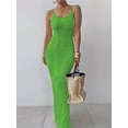 thumbnail image 3 of Surakey Bodycon Maxi Dress for Women Square Neck Beach Dress Sleeveless Summer Slip Dress Tight Wrap Sundresses Slim Fit Vest Tank Dress, 3 of 6