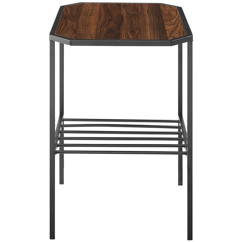 Dorothy 22 Tiered Metal And Wood End, 30 Inch High Small End Table