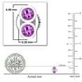 thumbnail image 3 of Dazzlingrock Collection Round Amethyst Vertical 2 Stone Style Screwback Stud Earrings for Her (Color Purple, Clarity Moderately Included) in 10K White Gold, 3 of 4