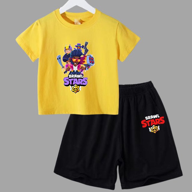 Ensemble 2 Pcs d'Été Anime Combat Jeu de Rôle T-Shirt à Manches Courtes + Shorts Vêtements Décontractés Enfants Col Rond Garçons Filles Tout-Petits