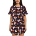 thumbnail image 1 of Fotbe Turkey And Thanksgiving Conjunto de Pijama Estampado para Mujer, 2 Piezas, Ropa de Dormir con Camiseta de Manga Corta y Shorts Suaves-Large, 1 of 6