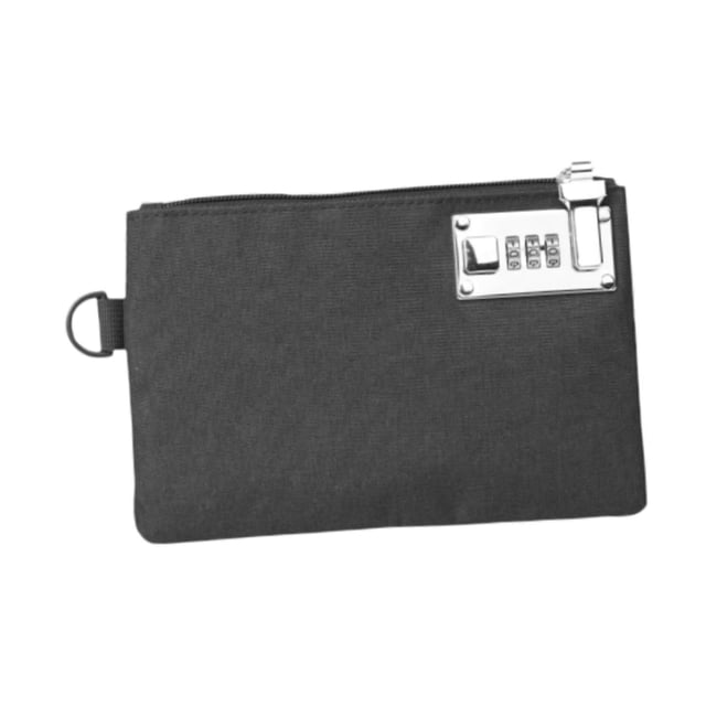 tredstone Secure Multifunction Lockable Money Bag For Personal Compact Portable Organizer For Cash Male Wallet Sturdy Zipper Black 20.6x13.3cm