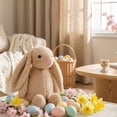 thumbnail image 4 of Bunny Stuffed Animal, 11.02in Cute Rabbit Plush, Easter Decor Gift Soft Bunny Plush Long Ear Stuffed Animal (Red), 4 of 5