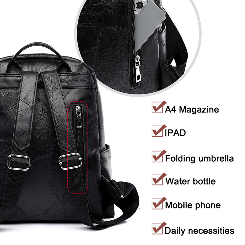 Leather Backpack Purse for Women Fashion Ladies Designer Large Backpack Travel Bag - image 4 of 6