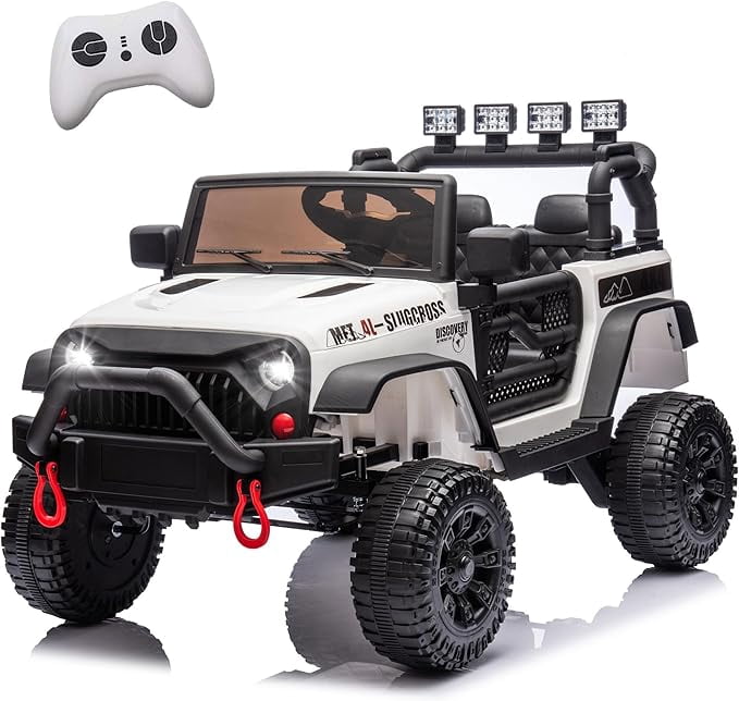 HappyToysWorldGulunbur 24V Electric Ride On Car for Kids, 400W High-Power Motor & 4-Wheel Suspension, Parents Can Drive with Remote or Kids Self Drive, Bluetooth, LED Dashboard, for Boys Girls 3+
