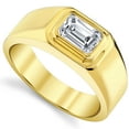 thumbnail image 2 of Metal Masters Mens 1Ct. Emerald-Cut Moissanite Solitaire Engagement Ring Wedding Band 18K Gold Silver, 2 of 6