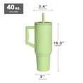 thumbnail image 2 of Elemental Commuter 40 oz Tumbler with Handle and Straw Lid | Travel Coffee Mug Spill Resistant | Insulated Cup Stainless Steel Tumblers for Water, Smoothies, Milkshake and More | Key Lime, 2 of 7