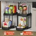 thumbnail image 3 of 2 Pack Multi-Purpose Pull-Out Storage Organizers, Under Sink Organizers and Storage for Bathroom & Kitchen, Under Cabinet Organizers and storage, 12.8 Inch, Black, 3 of 8