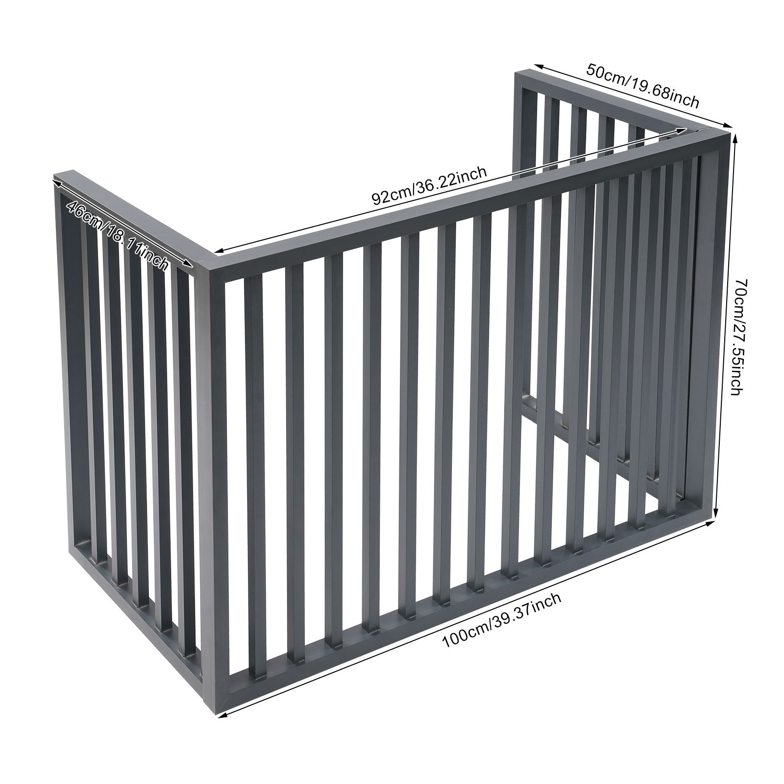 ToppiJoy 1.5P 3 Panels Air Conditioner Fence, Drill-Type Louvered Grille AC Unit Fence Outdoor, for Outdoor Trash Can, Dark Grey