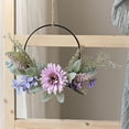 thumbnail image 5 of Cinvoph Artificial Floral Wreath for Front Door Floral Hoop Wreath Decor Spring Summer Wall Window Home Hanging Decorations 14", Multicolor, 5 of 9
