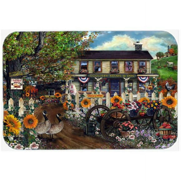 Carolines Treasures PTW2016LCB Sunflowers And The Old Country Store Glass Cutting Board- Large