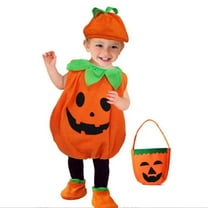 GYRATEDREAM Toddler Baby Girl Boy Halloween Pumpkin Costumes - Cute Pumpkin Party Costume with Pumpkins Handbag Hat 1-12T