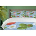 thumbnail image 4 of Ambesonne Floral Duvet Cover Sets, Strawberry Daisy Retro, 2-Queen, Blue Green Red, 4 of 7