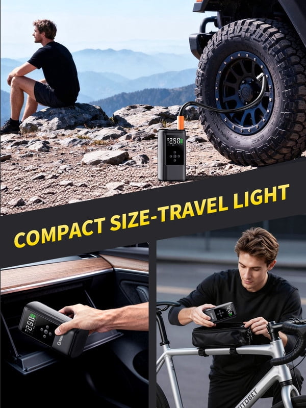 Jump Starter with Air Compressor, 1000A 12V Jump Box for 5.0L Gas or Up to 3.5L Diesel Car Battery, 150PSl Digital Tire Inflator with Emergency Light