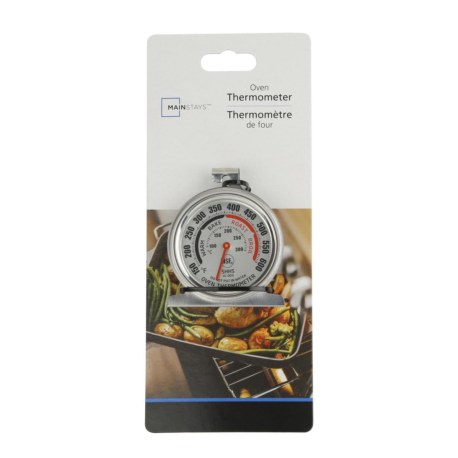Mainstays Instant Read Stainless Steel Oven Thermometer, Oven Thermometer