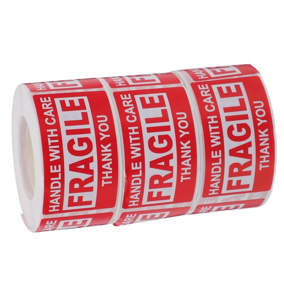 Hemoton 3 Rolls Fragile Stickers Bulk Shipping Labels for Moving Protecting and Warning Removable Adhesive Labels for Fragile Goods