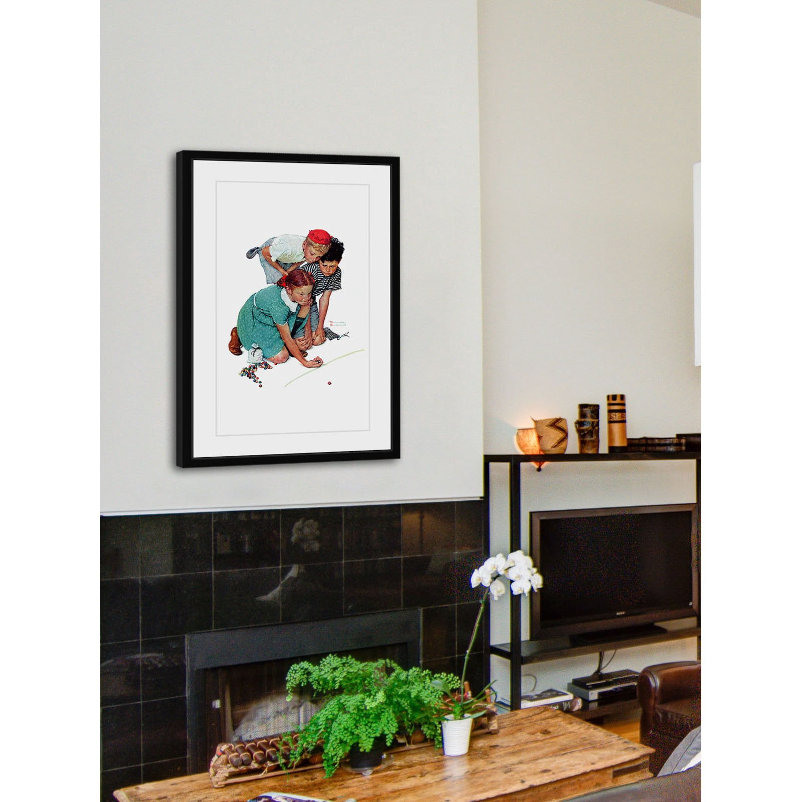 Marmont Hill Marbles Champ by Norman Rockwell Framed Wall Art