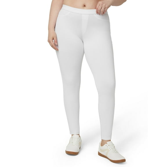 No nonsense Women's Classic Indigo Denim Legging, White, X-Large