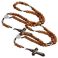 thumbnail image 1 of Rosarios para Obsequio CatholicDivin02 2Pzas 45cm 5.3x3.1cm Cruz Cuentas 10mm Madera Café., 1 of 2