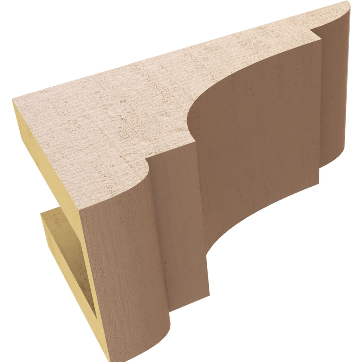 4"W x 8"D x 4"H Wide New Brighton Rough Cedar Woodgrain TimberThane Corbel, Primed Tan