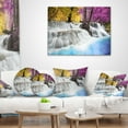 thumbnail image 4 of Designart Erawan Waterfall - Landscape Photography Throw Pillow - 18x18, 4 of 5