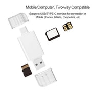 JSER USB-C Type C and USB 2.0 to NM Nano Memory Card TF Micro SD Card Reader for Huawei Cell Phone JSER