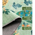 thumbnail image 3 of CHAKMEONE Boho Floral and Animal Print Machine Washable Non-slip Area Rug in Green, 3 of 8