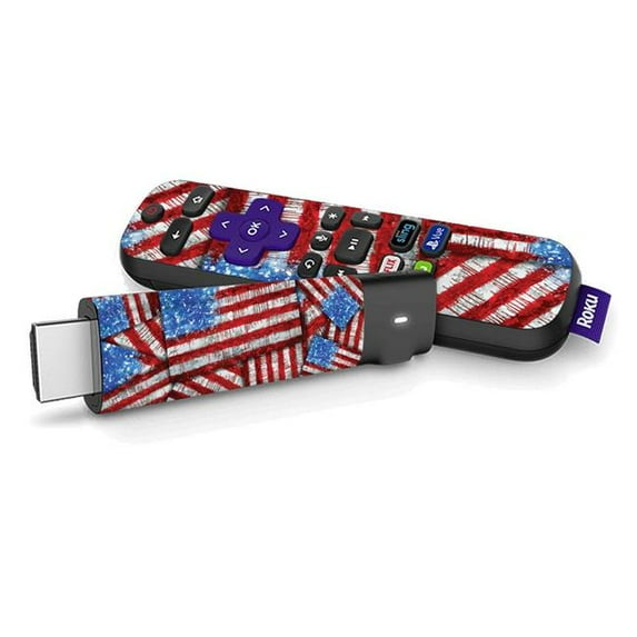 Skin Decal Wrap Compatible With Roku Streaming Stick + Sticker Design Flag Drips