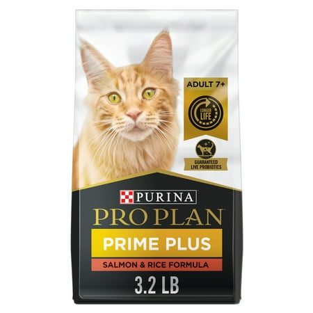 Purina Pro Plan High Protein Senior Dry Cat Food  7+ Salmon & Rice Formula  3.2 lb. Bag