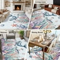 thumbnail image 5 of Large Area Rugs for Living Room Bedroom, Whale Coastal 6'x9' Rug Washable Carpet Runner Indoor Outdoor, Summer Beach Ocean Shell Jellyfish Starfish Non Slip Floor Mats Rug for Kitchen, Playroom, 5 of 8