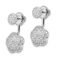 thumbnail image 2 of Auriga Fine Jewelry 925 Sterling Silver Rhodium-plated CZ Convertible Back Drop Earrings for Women, 2 of 6