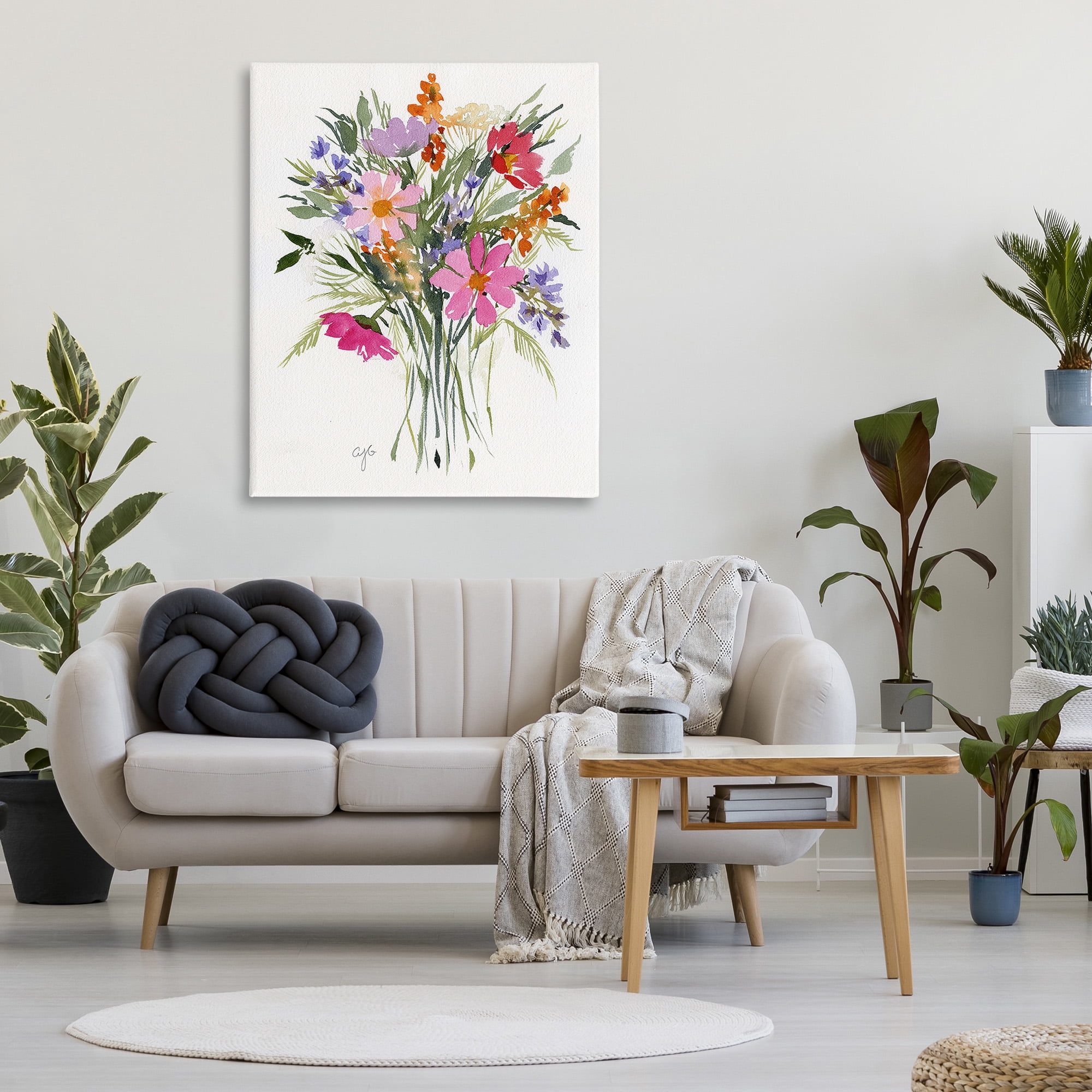 Stupell Industries Simple Mixed Bouquet Botanical & Floral Painting Gallery Wrapped Canvas Art Print Wall Art, 36 x 48
