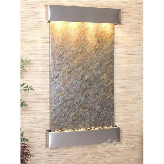 Adagio SFS2012 Summit Falls Square Wall Fountain - Stainless Steel-Green-Featherstone