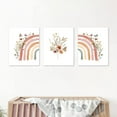 thumbnail image 2 of Boho Rainbow Wall Art Prints Set of 3, Cute Wildflowers Rainbow Boho Nursery Wall Decor for Girls, Framed Canvas Wall Art Posters for Kids Room, Baby Room, Classroom, Bedroom Decor (12"x16", Colorful), 2 of 6
