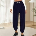 thumbnail image 2 of Women's Cozy Fleece Pants, Fuzzy Soft Winter Pajama Bottoms, Stretch Drawstring Elastic Waist Joggers Pants with Pockets Loungewear, 2 of 6