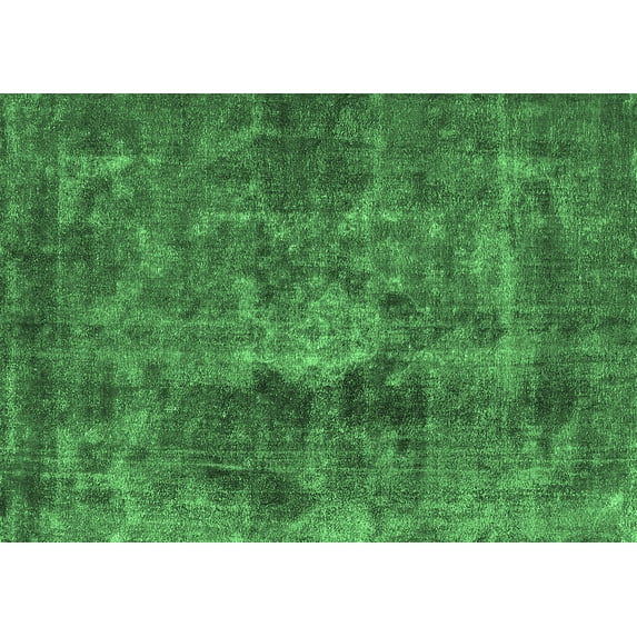 Ahgly Company Indoor Rectangle Oriental Emerald Green Industrial Area Rugs, 8' x 12'