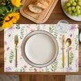 thumbnail image 4 of Pink Spring Floral Placemats Set of 4, Flowers Elegant Pastoral Botanical Placemats for Dining Table, Place Mats for Kitchen Tabletop, Waterproof Wipeable Dining Table Mats Set, 4 of 9