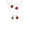 thumbnail image 2 of Delight Jewelry Goldtone Mini Buddha Red Lucky Ladybug Necklace and Dangle Earrings Set, 2 of 6