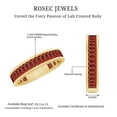 thumbnail image 6 of Rosec Jewels Lab Grown Ruby Eternity Band for Women - Baguette Ruby Anniversary Band Ring - AAAA Quality Certified, 14K Yellow Gold, US 12.00, 6 of 7