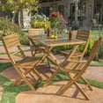 thumbnail image 3 of Christopher Knight Home Positano Outdoor Acacia Wood Foldable Dining Set by, 3 of 5